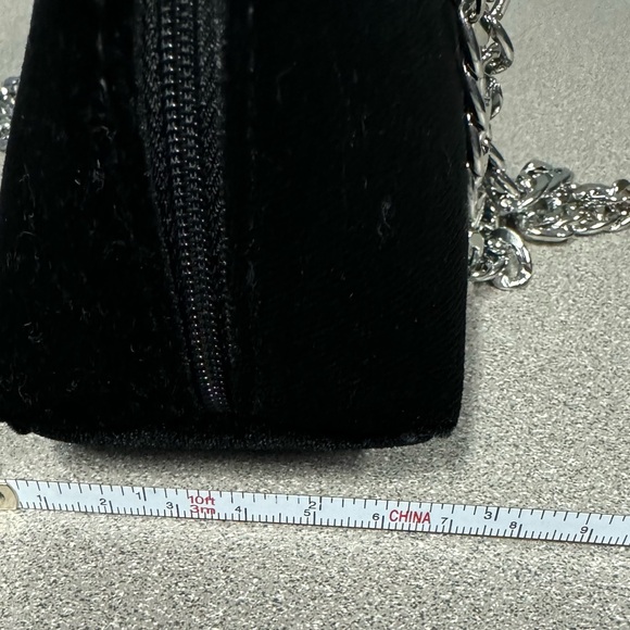 DIOR Velvet Black Crossbody Handbag chain Purse Evening Bag/makeup - Picture 5 of 16